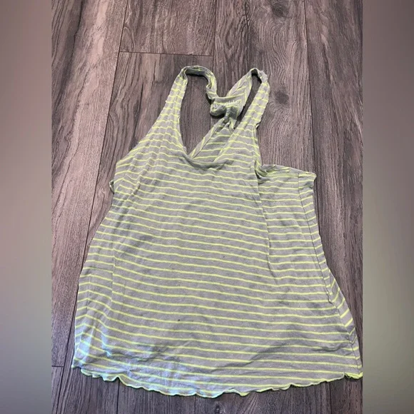🌱🦢4 FOR $15!🦢🌱 Aeropostale Striped Green Tank Top - Picture 2 of 3